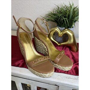 Donna Karan New York Yulissa Embellished Strap Wedge Sandal Size 9.5M Summer